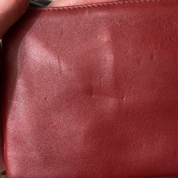Coach vintage red leather turnlock wristlet bag